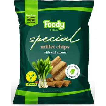 Chips Foody Free Special Bezlepkový Prosový chips s medvědím česnekem (45g)
