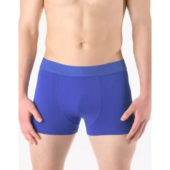 GINA pánské boxerky kratší nohavička, šité, jednobarevné Eco Bamboo 73126P modrá 54/56