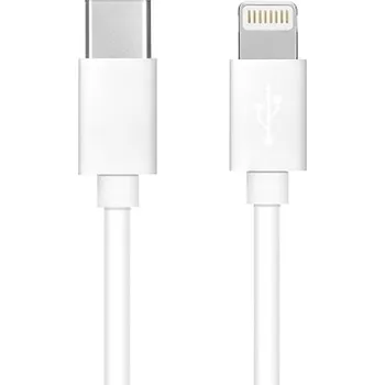 Kabel typu C k iPhone Lightning 8pin Power Delivery PD20W 3A C291 bílý 1 metr