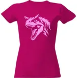 Tričko s potiskem Carnotaurus tribal růžová dámské