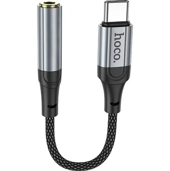 HOCO adaptér AUX typ C na jack 3,5 mm LS36 0,12 m černý