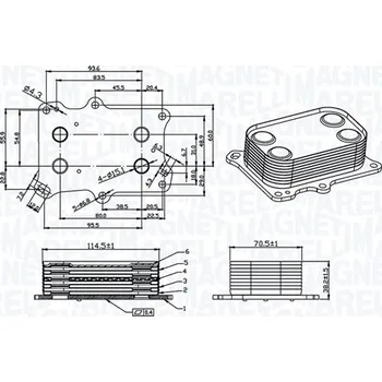Chladič motoru Olejový chladič, motorový olej MAGNETI MARELLI 350300004300