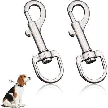 Vodítko pro psa 2 otočné karabiny, karabiny na klíče, karabiny na klíčenky, pro robustní vodítka pro psy, nerezové