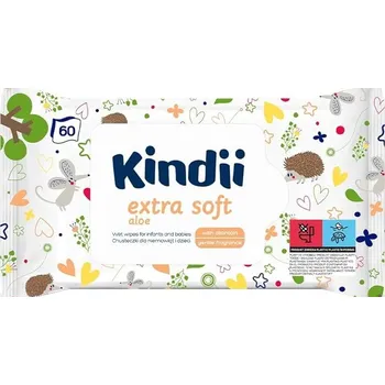 Hygienický ubrousek Kindii Extra Soft Aloe Dětské vlhčené utěrky (60ks)