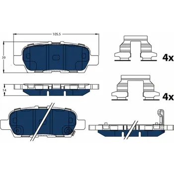 Brzdová destička Sada brzdových destiček, kotoučová brzda LUCAS GDB3508BTE