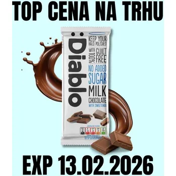 Čokoláda DIABLO Mléčná čokoláda se sladidlem 85 g EXP 13.02.2026