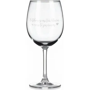 Sklenice Sklenice na víno s gravírovaným textem - S tebou se mi točí hlava... a není to jen vínem ♥