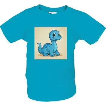 Pánské tričko Tričko s potiskem Malý brontosaurus modrá dětské