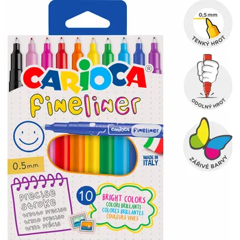 Sada linerů Carioca Fineliner 0,5mm, 10 barev