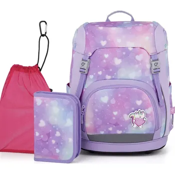 Školní batoh Fialová lehká aktovka Topgal KIRA 25004 SET MEDIUM