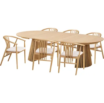 House Nordic Jídelní set stolu OSAKA a 6 židlí AGUSTIN světlý 7771002-S