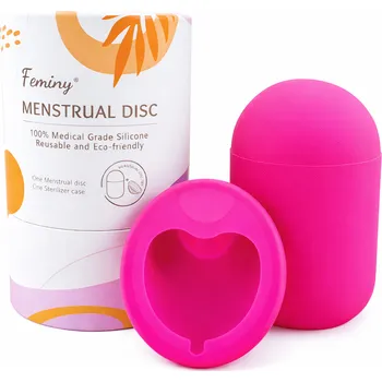 Menstruační kalíšek Feminy Sada Menstruační disk + sterilizér Barva: Růžová, Velikost: S