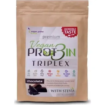 Nápoj pro sportovce Vegan Prime Vegan Prot3in Triplex bez přidaného cukru se stévií - čokoláda (550g)
