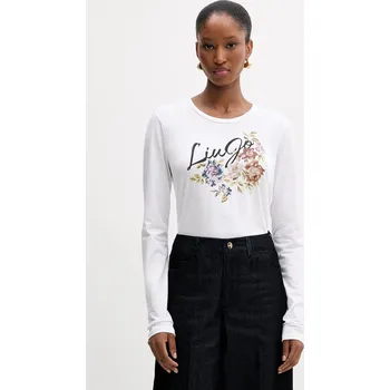 Pánská móda Bavlněné tričko s dlouhým rukávem Liu Jo MF5464.JS923 bílá 00X, vel. L