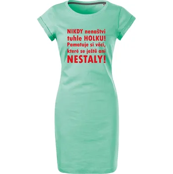 Dámské šaty Bavlněné letní šaty Nikdy nenaštvi Velikost: S, Barva: Mátová