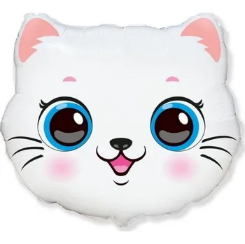 Flexmetal Foliový balonek hlava - Kočička bílá 61 cm