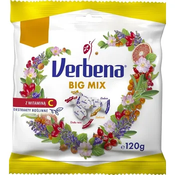 Žvýkačka Verbena Big mix furé se 3 příchutěmi a vitamínem C (120g)