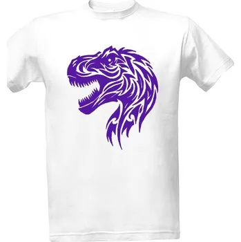 Pánské tričko Tričko s potiskem Tyranosaurus tribal fialová pánské