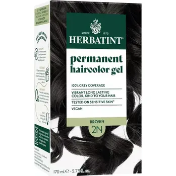 Příslušenství k barvení vlasů Herbatint Přírodní permanentní barva na vlasy 2N - hnědá (170ml)