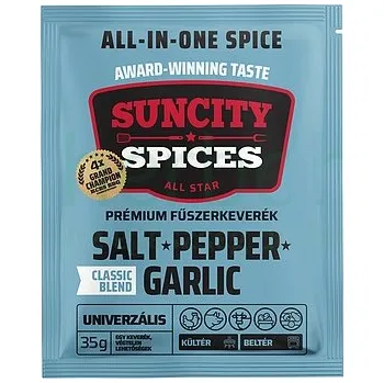 Koření SunCity Prémiová směs koření – sůl, pepř a česnek (35g)