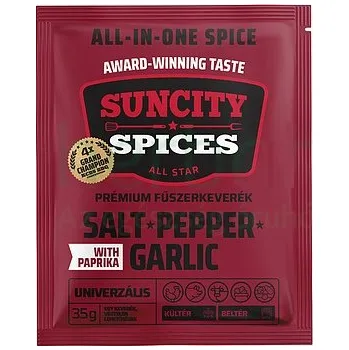 SunCity Prémiová směs koření – sůl, pepř, česnek s červenou paprikou (35g)