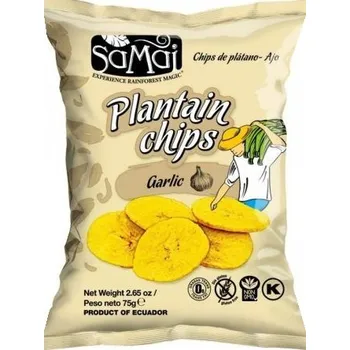 Chips Samai Banánové chipsy plantejny s česnekem (75g)