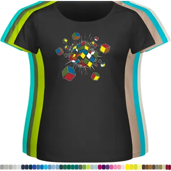 levne-damske-bavlnene-tricko-potisk-konec-Rubik-kostk Barva: Black -černá, velikost: 8XL