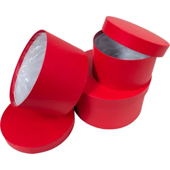 Floristický box s vnitřní folií FB24121 16,5 x 9/19 x 11/23 x 12,5 cm červený