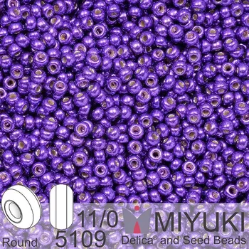 Korálek Korálky Miyuki Round 11/0. Barva 5109 Duracoat Galvanized Dark Lilac. Balení 5g