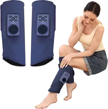 Masážní přístroj Masážní přístroj na lýtka a nohy s tlakovým vzduchem - bezdrátový, 3 masážní režimy, 3D teplo s inteligentním termostatem, 6úrovňový EMS nízkofrekvenční pulz a vibrace BeSokar | Modrá