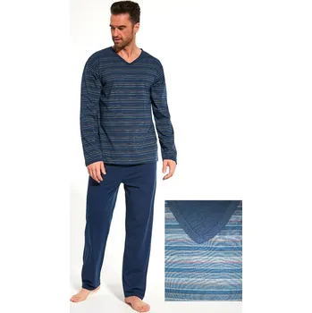 Pánské pyžamo Cornette pyžamo pánské 139/29 Various - jeans, S (Pánské bavlněné pyžamo s dlouhým rukávem Cornette 139)