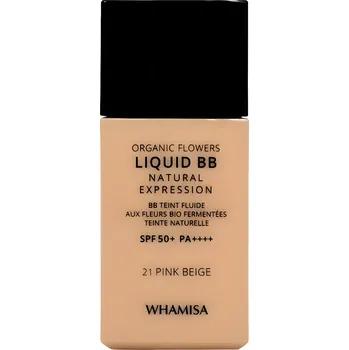 Whamisa BIO Organic Flowers Liquid BB cream SPF50+ 30 ml Pink Beige