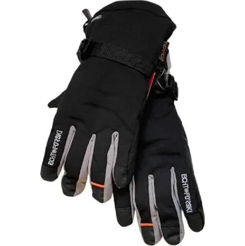 Rukavice ECHT LYŽAŘSKÉ PRSTOVÉ RUKAVICE, velikost 11/12 - 15/16 let Barva: Černošedé, Velikost: 15/16 XL