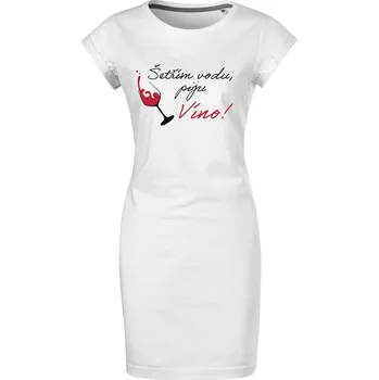 Dámské šaty Bavlněné letní šaty Šetřím vodu Velikost: L, Barva: Bílá