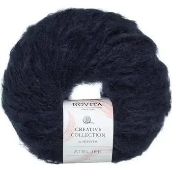 Příze Novita Ateljee 1711 noční modrá (Objemová přírodní příze Ateljee perspective)