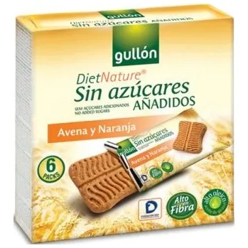 Gullón Sušenky s ovsem a pomerančovou příchutí bez cukru (144g)