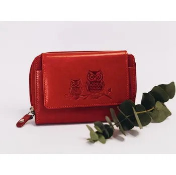 Peněženka Dámská Peněženka - Červená "Sovy" - 8170 - Dárek pro ženu
