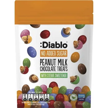 Žvýkačka Diablo Dražé plněné arašídy v mléčné čokoládě a křupavé polevě bez cukru (40g)