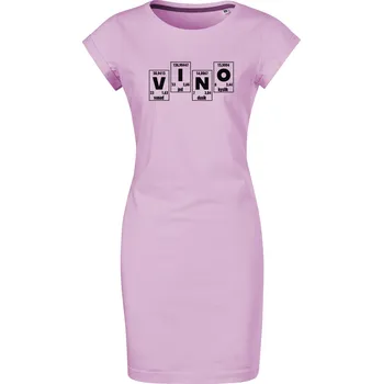 Dámské šaty Bavlněné letní šaty Prvky víno Velikost: S, Barva: Orchid