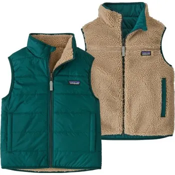 Dětská vesta Patagonia REVERSIBLE READY FREDDY - tmavě zelená 164