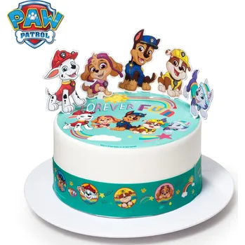 Jedlá dekorace na dort Sada jedlých dekorací na dort Tlapková patrola – Paw Patrol Forever Fun (10 ks)