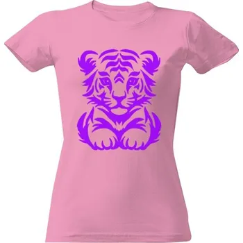 Dámské tričko Tričko s potiskem Tygr tribal fialová 2 dámské