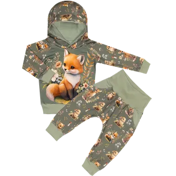 Tepláková souprava - Lesní zvířátka - lištička ( kapuca ) Velikost: 104