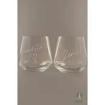 Pískované panáky na rum - Nevěsta a ženich