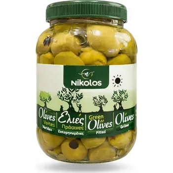 oliva Nikolopoulos Estate Nikolos zelené olivy bez pecky (Pitted) Mamouth 1kg