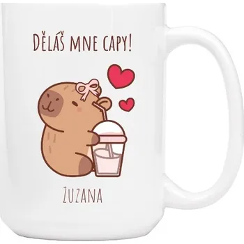 Hrnek velký s potiskem Zamilovaná capybara se jménem pro dívku