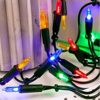 Stojací lampa Hellum Vnitřní řetězové světelné řetězy, 35 světel, 5,1 m, Barevná vánoční světýlka, Vánoční