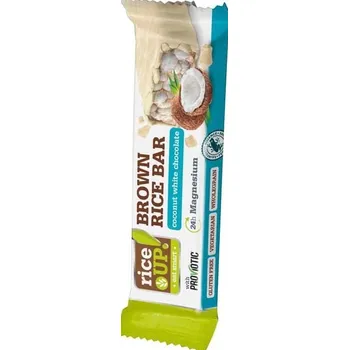 Potravina Rice Up Bezlepková rýžová tyčinka s kokosem v polevě z bílé čokolády (18g)