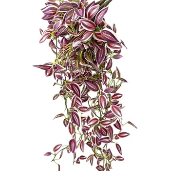 umělá květina Umělá převislá tradeskancie 75 cm Liánovitá dekorativní rostlina s realistickými listy Bytová dekorace do květináče i závěsu růžová