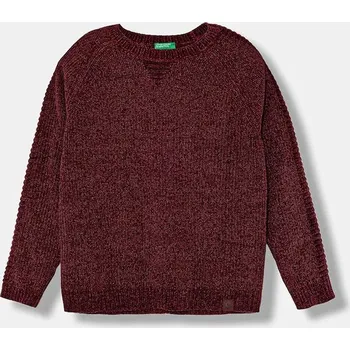 Dívčí oblečení Dětský svetr United Colors of Benetton 16CLC108T.G.seasonal burgundské 83X, vel. 150